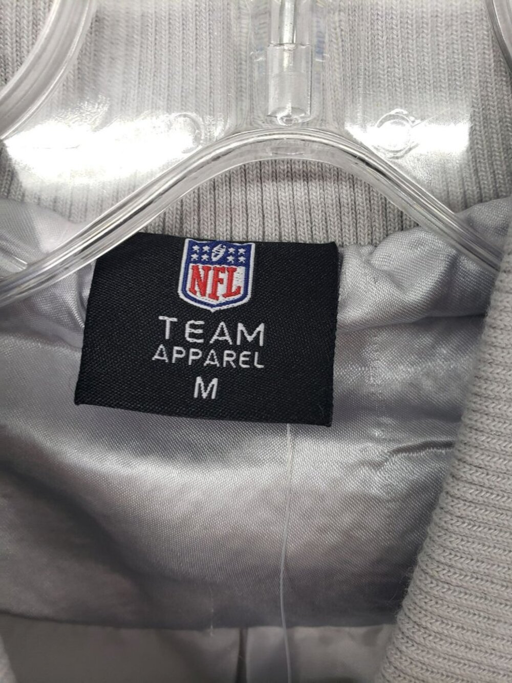 Seattle Seahawks Sequins Silver Blue Bomber Jacket Womens M Medium NFL Bling - Picture 7 of 16